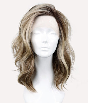 MODERN LUXE LIGHT BRUNETTE LONG WAVY SYNTHETIC LACE FRONT WIG - Wigtrends