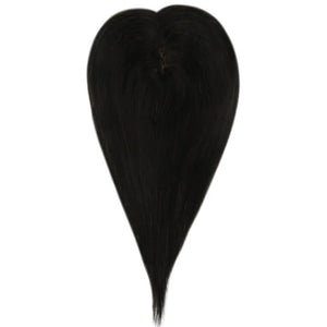 Moresoo 5"*5" Base Clip In Mono Topper Hairpieces Remy Human Hair Natural Black (#1B) - Wigtrends
