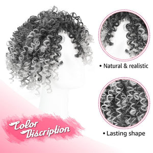 Natural Afro Kinky Curly Short Hair Toppers with Bangs Black Clip in human hair Wiglets Hair Pieces - Wigtrends