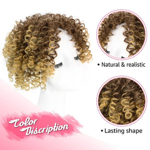 Natural Afro Kinky Curly Short Hair Toppers with Bangs Black Clip in human hair Wiglets Hair Pieces - Wigtrends