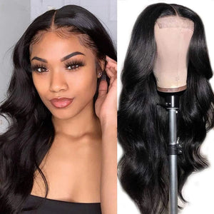 Natural Black Body Wave Lace Closure Human Hair - Wigtrends