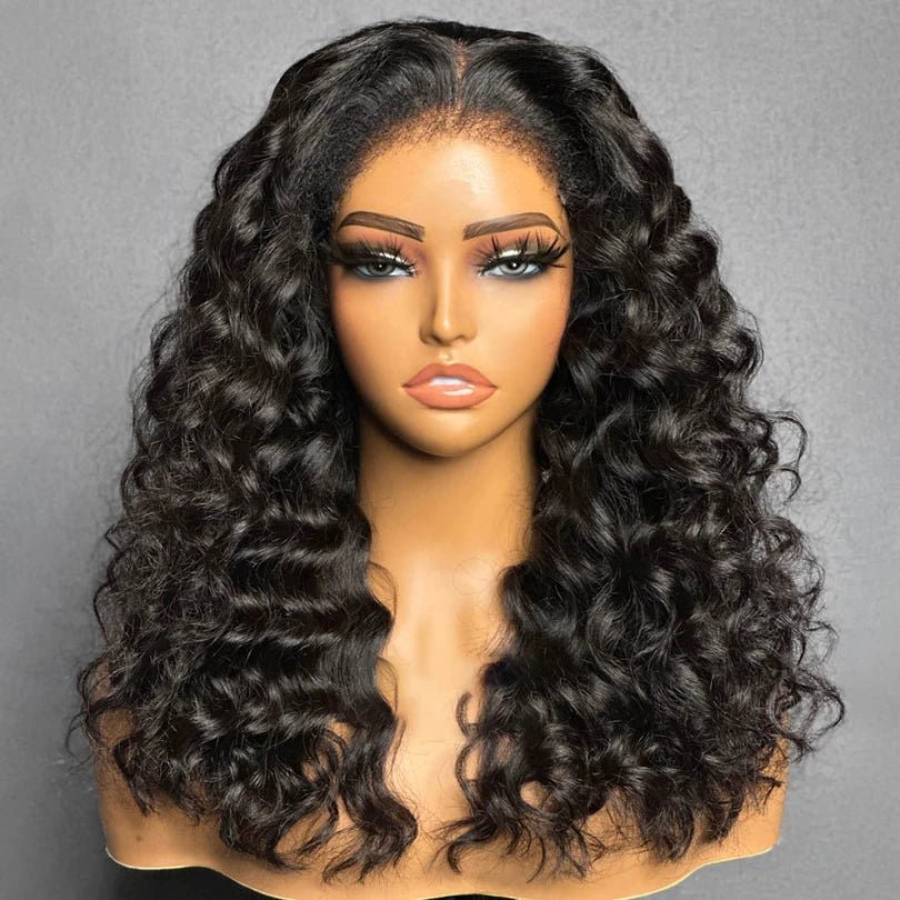 Natural Black Deep Wave Wigs 5x5 Lace Closure Wig - Wigtrends