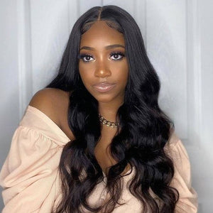 Natural Black Lace Closure Body Wave Human Hair - Wigtrends
