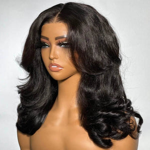 Natural Black Layered Curtain Wave Wigs - Wigtrends