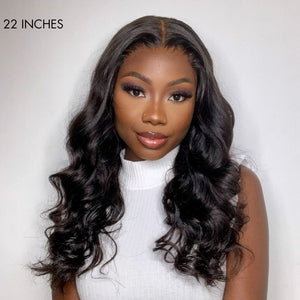 Natural Black Loose Body Wave 5x5 Closure HD Lace Glueless Mid Part Long Wig 100% Human Hair| Large & Small Cap Size - Wigtrends