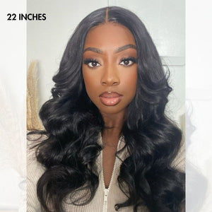Natural Black Loose Body Wave 5x5 Closure HD Lace Glueless Mid Part Long Wig 100% Human Hair| Large & Small Cap Size - Wigtrends