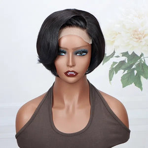 Natural Black Pixie Cut Wig Glueless 5x5 HD Lace Short Human Hair Wig - Wigtrends