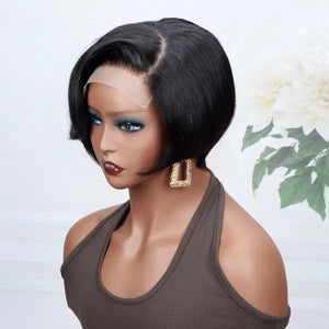 Natural Black Pixie Cut Wig Glueless 5x5 HD Lace Short Human Hair Wig - Wigtrends