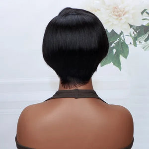 Natural Black Pixie Cut Wig Glueless 5x5 HD Lace Short Human Hair Wig - Wigtrends