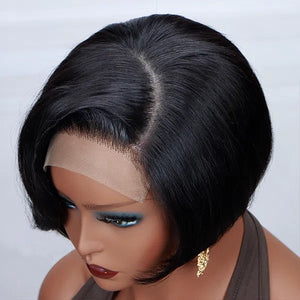 Natural Black Pixie Cut Wig Glueless 5x5 HD Lace Short Human Hair Wig - Wigtrends