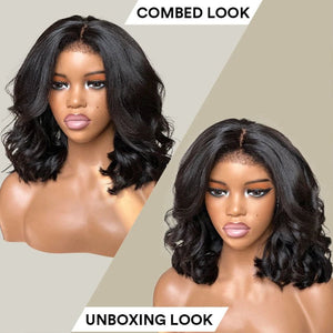 Natural Black Short Layered Wave Bob Wigs - Wigtrends