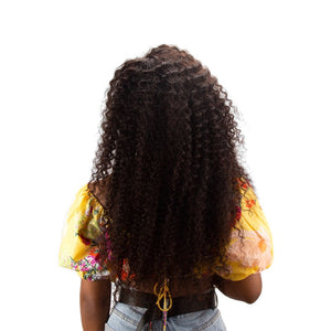 Natural Hair Color Long Curly Human Hair 5*5 Lace Front Wigs - Wigtrends