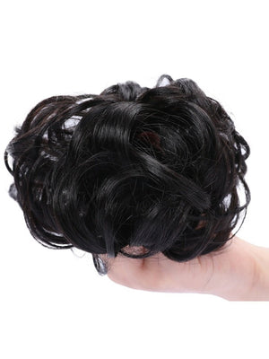 Natural Looking Curly Messy Bun Hair Piece Top Level - Wigtrends