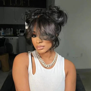 Natural Looking Curtain Bangs Lace Front Wig - Wigtrends