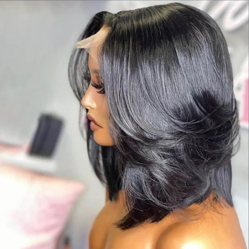 Natural Looking Layered Cut Bob Wigs - Wigtrends
