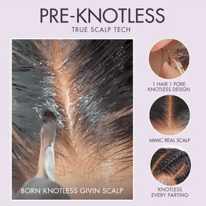 Natural Water Wave Glueless 7x6 Closure HD Lace Curly 100% Human Hair Wigs - Wigtrends