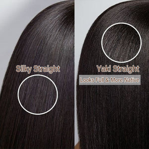 Nature Glueless Natural Black Yaki Straight Bob With Bangs Wig 100% Human Hair Wigs - Wigtrends