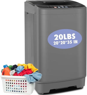 Nictemaw Portable Washing Machine, 20Lbs Capacity Full - Automatic Portable Washer Machine, 2.8Cu.ft Washer and Dryer Combo with Drain Pump, 10 Programs & 8 Water Levels for Apartment, Dorms, RV - Wigtrends