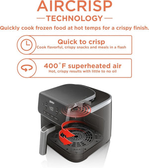 Ninja Air Fryer Pro XL 6 - in - 1 with 6.5 QT Capacity, Max Crisp, Air Fry, Air Roast, Bake, Reheat, Dehydrate, Max Crisp Technology with 450F, Nonstick Basket & Crisper Plate - Wigtrends