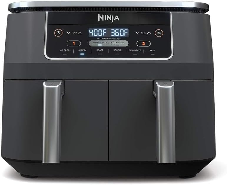 Ninja Foodi 6 - in - 1 FlexBasket Air Fryer with 7 - QT MegaZone & Basket Divider for Large Proteins & Full Meals, Smart Finish Cook 2 Foods 2 Ways, Family Sized Capacity, Air Fry, Roast & More - Wigtrends