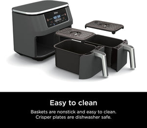 Ninja Foodi 6 - in - 1 FlexBasket Air Fryer with 7 - QT MegaZone & Basket Divider for Large Proteins & Full Meals, Smart Finish Cook 2 Foods 2 Ways, Family Sized Capacity, Air Fry, Roast & More - Wigtrends
