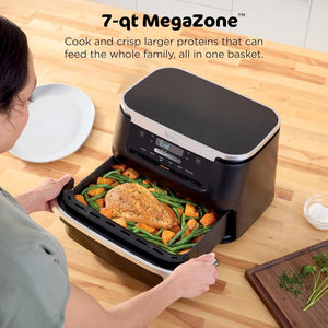 Ninja Foodi 6 - in - 1 FlexBasket Air Fryer with 7 - QT MegaZone & Basket Divider for Large Proteins & Full Meals, Smart Finish Cook 2 Foods 2 Ways, Family Sized Capacity, Air Fry, Roast & More - Wigtrends