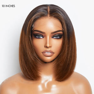 Ombre Highlight Silky Blunt Cut Bob Wigs - Wigtrends