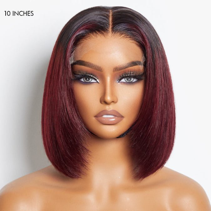Ombre Highlight Silky Blunt Cut Bob Wigs - Wigtrends