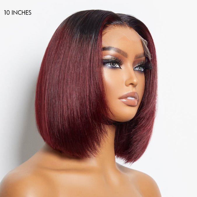 Ombre Highlight Silky Blunt Cut Bob Wigs - Wigtrends