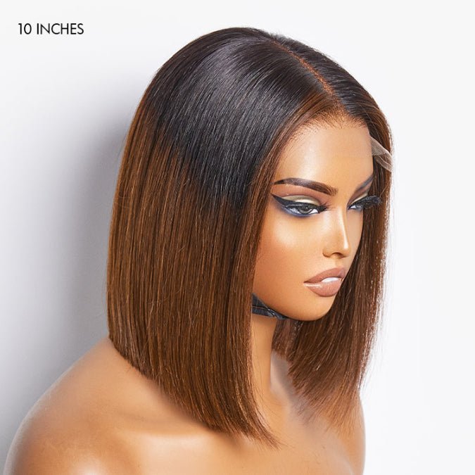 Ombre Highlight Silky Blunt Cut Bob Wigs - Wigtrends