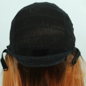 Ombre Orange Straight Synthetic Bob Wig - Wigtrends