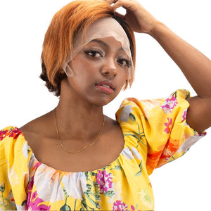 Ombre Short Straight Bob Human Hair 5*5 Lace Front Wigs - Wigtrends