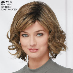Paula Young Shannon Versafiber Wig Mid - Length, Straight Bob Wig In Heat - Resistant, Curlable Fiber/Multi - tonal Shades of Blonde, Grey, Brown, and Red - Wigtrends