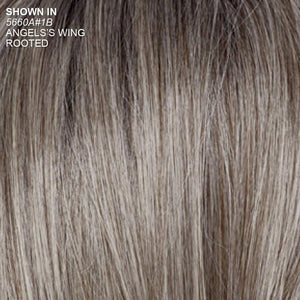 Paula Young Shannon Versafiber Wig Mid - Length, Straight Bob Wig In Heat - Resistant, Curlable Fiber/Multi - tonal Shades of Blonde, Grey, Brown, and Red - Wigtrends