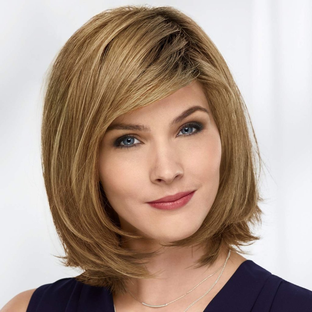 Paula Young Shannon Versafiber Wig Mid - Length, Straight Bob Wig In Heat - Resistant, Curlable Fiber/Multi - tonal Shades of Blonde, Grey, Brown, and Red - Wigtrends