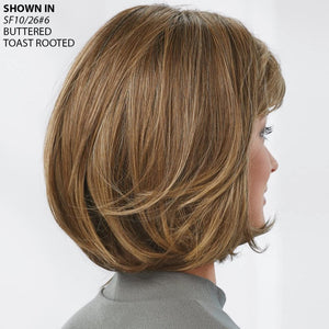 Paula Young Shannon Versafiber Wig Mid - Length, Straight Bob Wig In Heat - Resistant, Curlable Fiber/Multi - tonal Shades of Blonde, Grey, Brown, and Red - Wigtrends