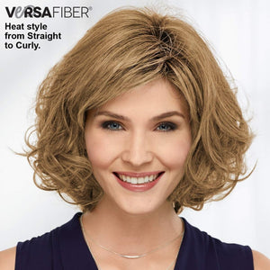 Paula Young Shannon Versafiber Wig Mid - Length, Straight Bob Wig In Heat - Resistant, Curlable Fiber/Multi - tonal Shades of Blonde, Grey, Brown, and Red - Wigtrends