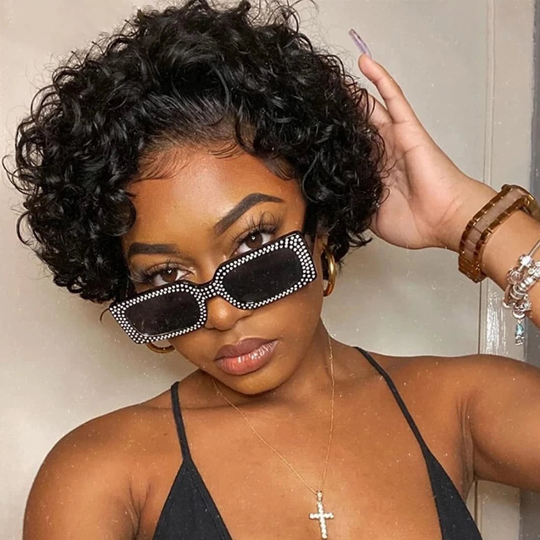 Pixie Cut Curly Short Bob Wigs 100% Human Hair Wigs - Wigtrends