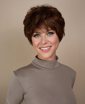 pixie cut Synthetic Hair wig - 6" medium brown - Wigtrends