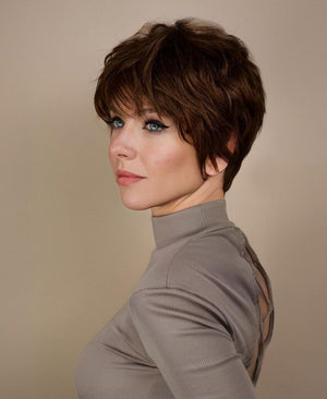 pixie cut Synthetic Hair wig - 6" medium brown - Wigtrends