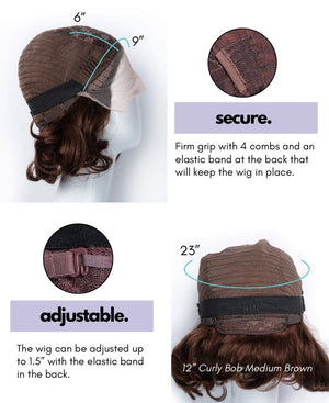 pixie cut Synthetic Hair wig - 6" medium brown - Wigtrends