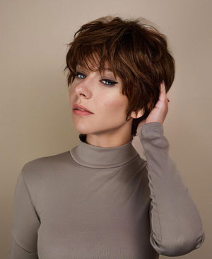 pixie cut Synthetic Hair wig - 6" medium brown - Wigtrends