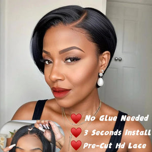Pixie Cut Wig Human Hair 5X5 HD Lace Straight Wear and Go Glueless Human Hair Wigs - Wigtrends