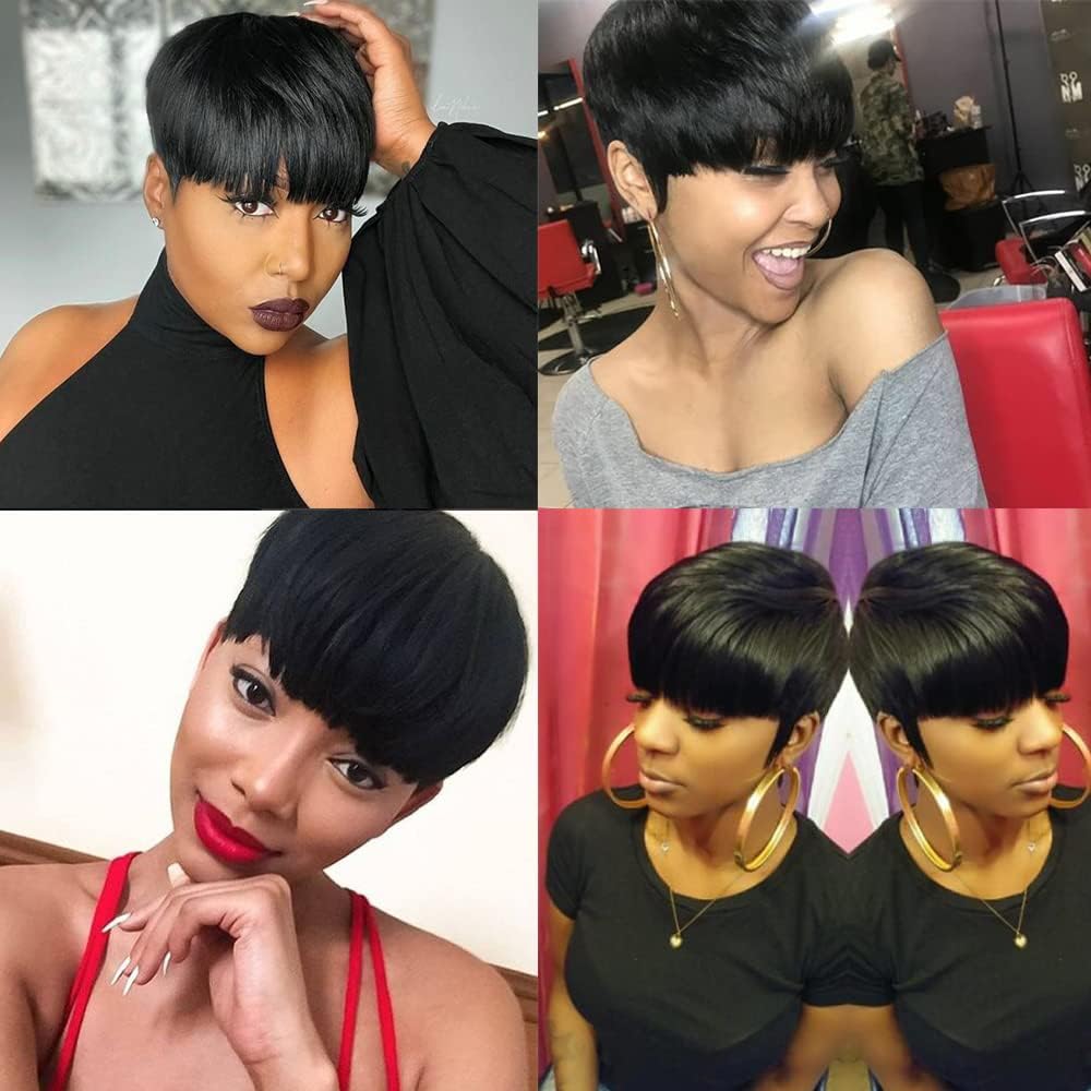 Pixie Cut Wigs for Black Women Human Hair Trend Colored Wigs Short Layered Pixie Wigs - Wigtrends