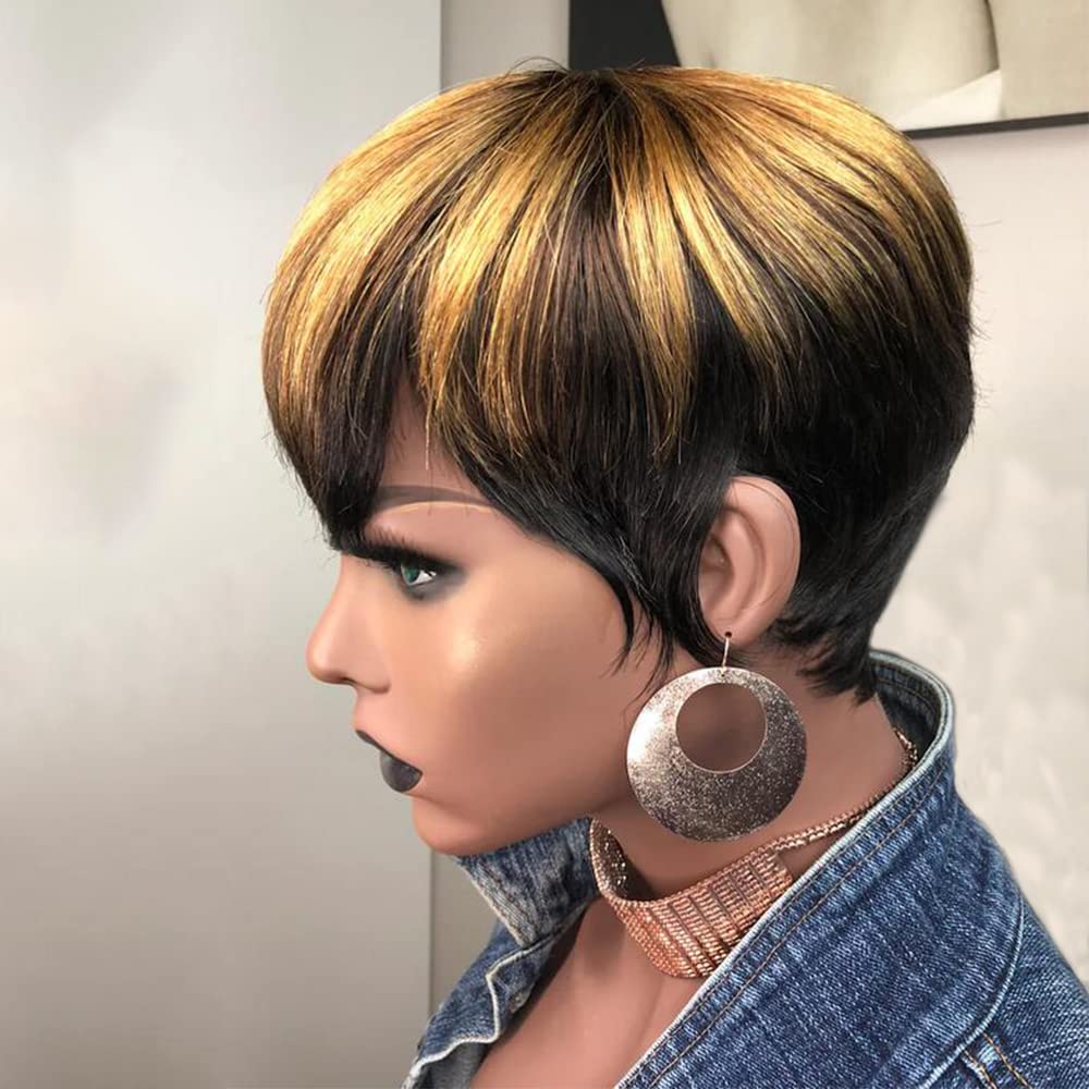 Pixie Cut Wigs for Black Women Human Hair Trend Colored Wigs Short Layered Pixie Wigs - Wigtrends
