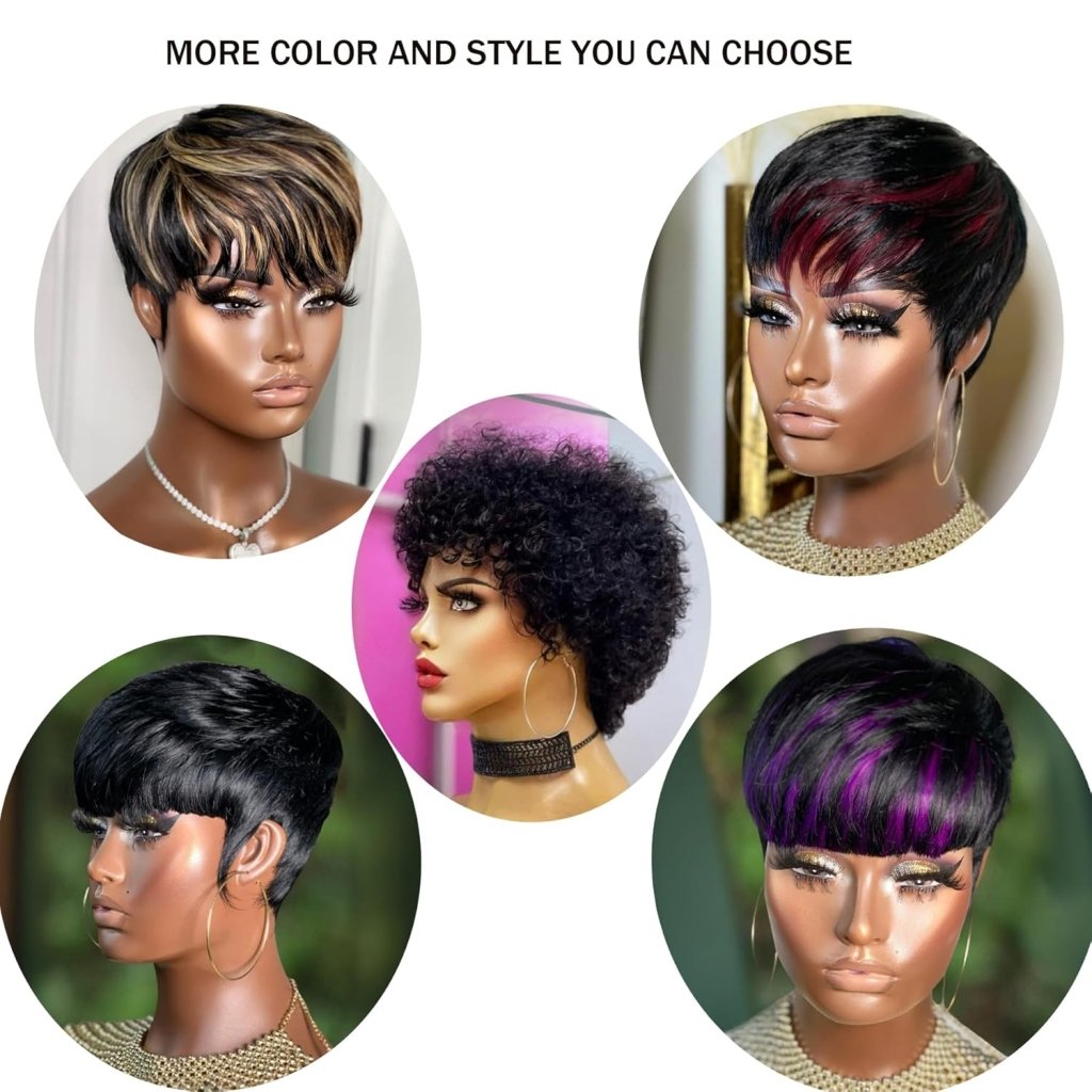 Pixie Cut Wigs for Black Women Human Hair Trend Colored Wigs Short Layered Pixie Wigs - Wigtrends