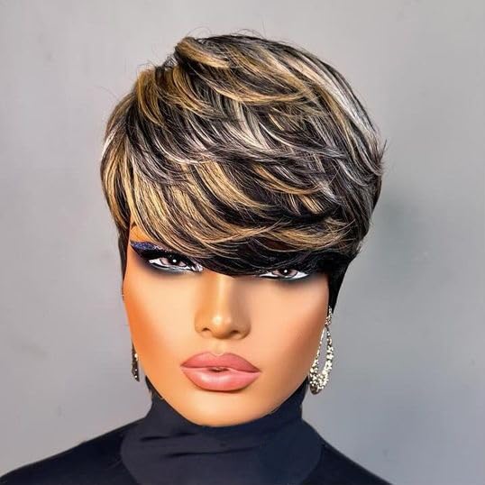 Pixie Cut Wigs for Black Women Human Hair Trend Colored Wigs Short Layered Pixie Wigs - Wigtrends