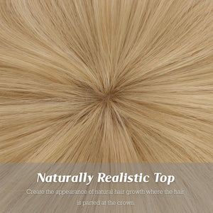 Pixie Cut Wigs Synthetic Short Brown Blonde Bangs Glueless Layered Wavy Wigs - Wigtrends