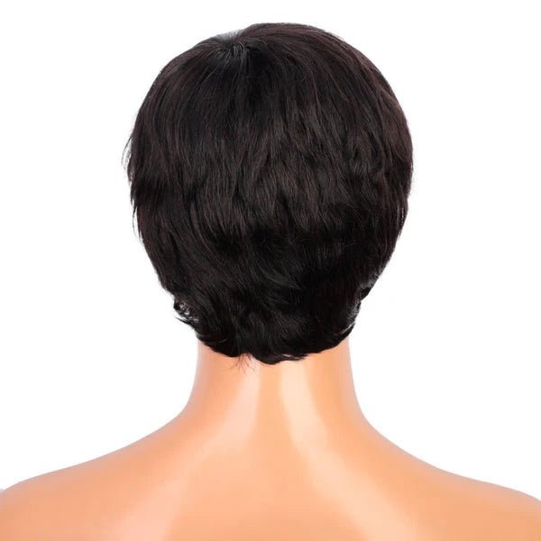 Pixie Short Natural Straight Human Hair Wig 8 in - Wigtrends
