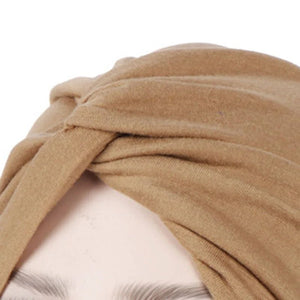 Pure Colour Soft Women Flower Turban - Wigtrends